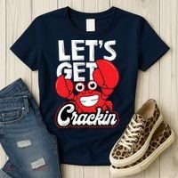 Let's Get Crackin Funny Crab Eater Seafood Lover Crab Boil Women's T-Shirt thumb 3