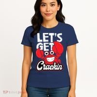 Let's Get Crackin Funny Crab Eater Seafood Lover Crab Boil Women's T-Shirt thumb 4