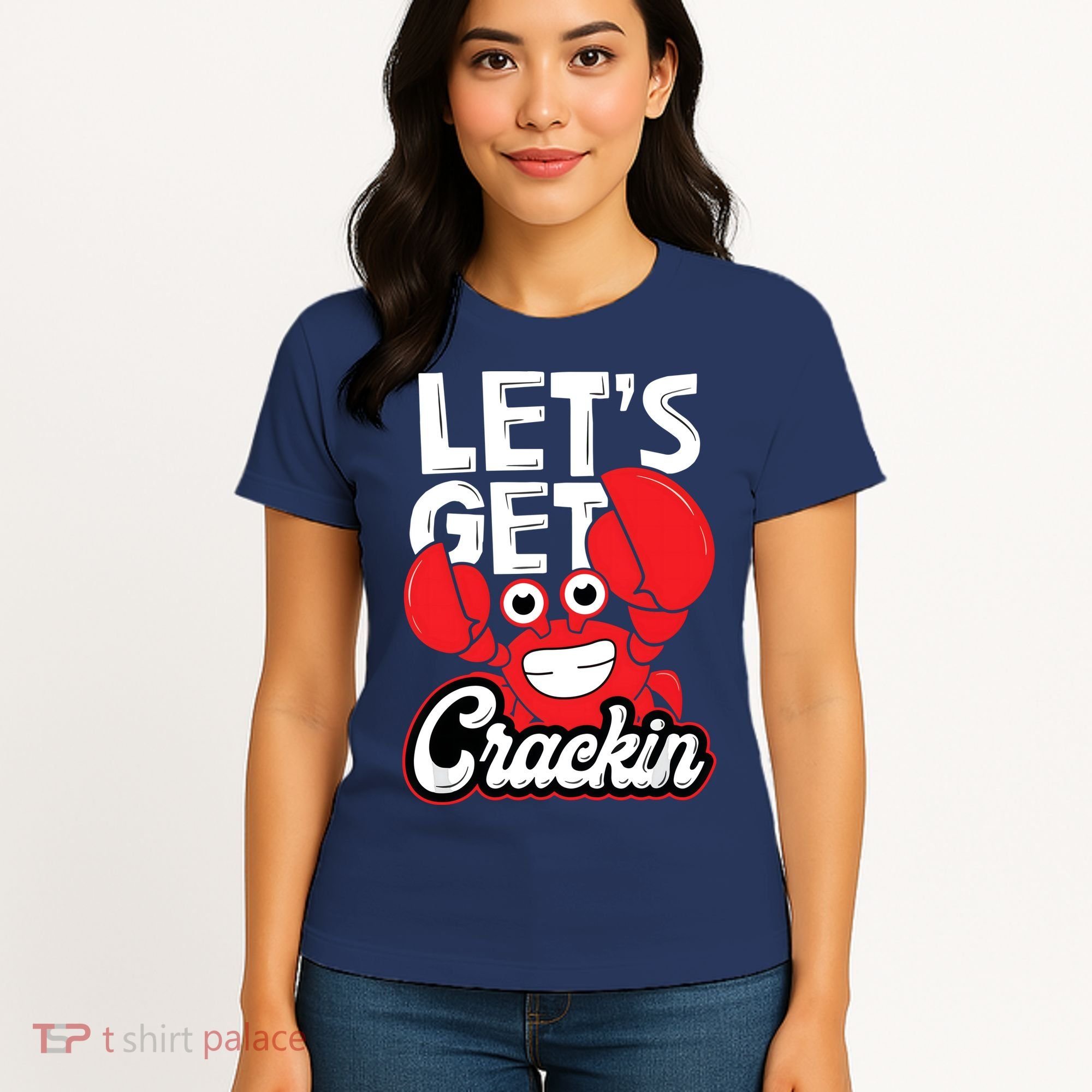 Let's Get Crackin Funny Crab Eater Seafood Lover Crab Boil Women's T-Shirt