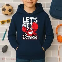 Let's Get Crackin Funny Crab Eater Seafood Lover Crab Boil Kids Hoodie thumb 2
