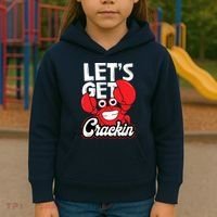 Let's Get Crackin Funny Crab Eater Seafood Lover Crab Boil Kids Hoodie thumb 3
