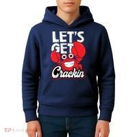 Let's Get Crackin Funny Crab Eater Seafood Lover Crab Boil Kids Hoodie thumb 4