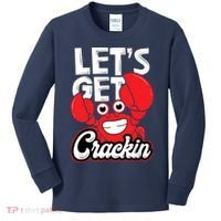 Let's Get Crackin Funny Crab Eater Seafood Lover Crab Boil Kids Long Sleeve Shirt thumb 0