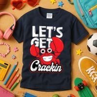 Let's Get Crackin Funny Crab Eater Seafood Lover Crab Boil Kids T-Shirt thumb 3
