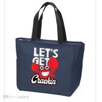 Let's Get Crackin Funny Crab Eater Seafood Lover Crab Boil Tote Bag thumb 3