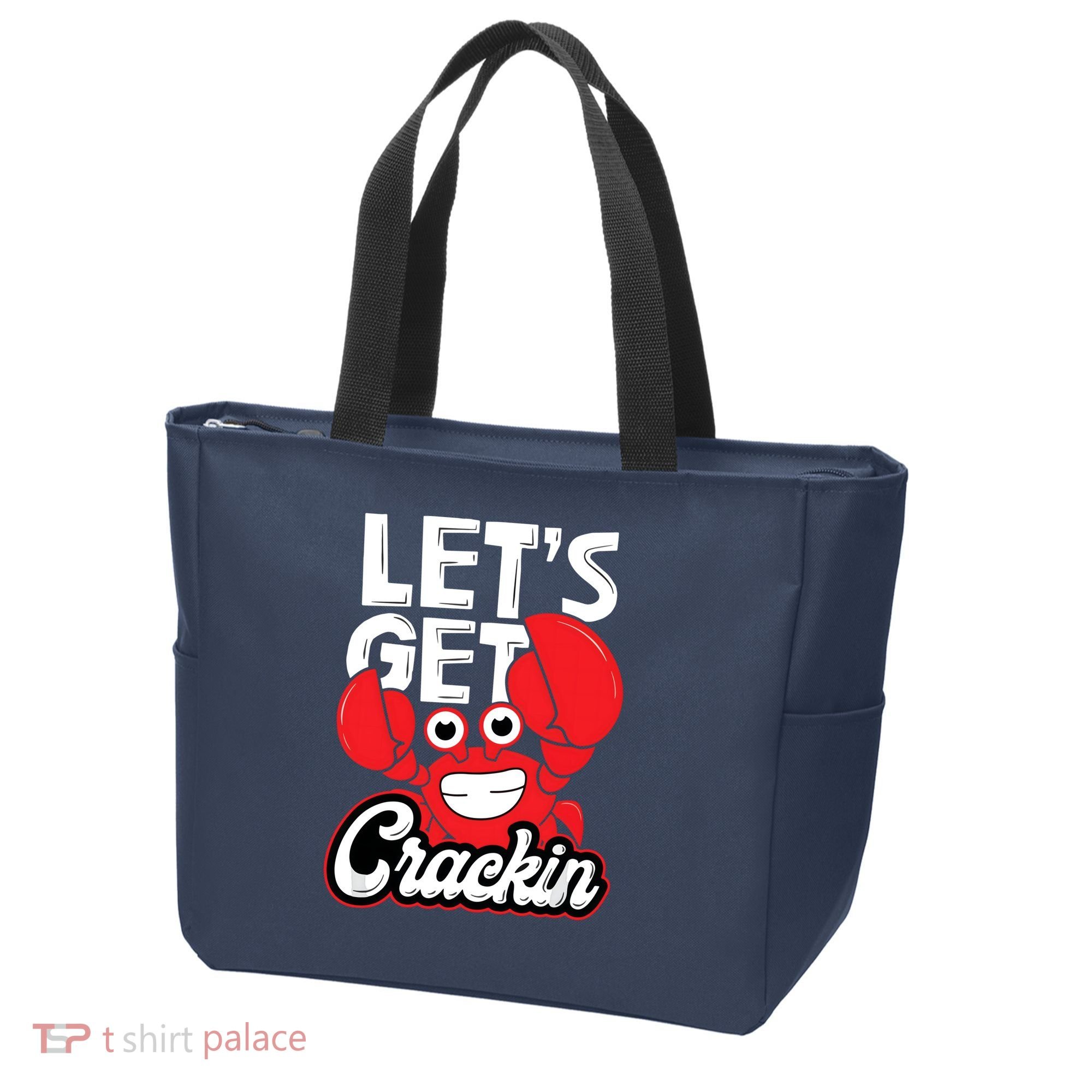 Let's Get Crackin Funny Crab Eater Seafood Lover Crab Boil Tote Bag