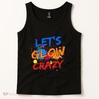 Let's Glow Crazy Glow Party 80s Retro Costume Party Lover Tank Top thumb 2