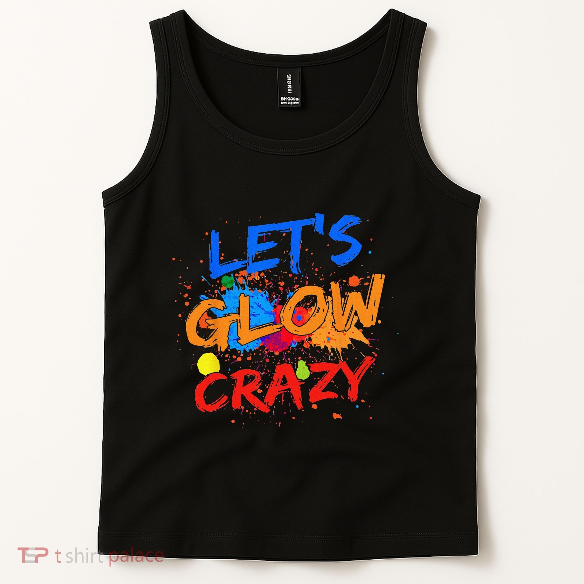 Let's Glow Crazy Glow Party 80s Retro Costume Party Lover Tank Top