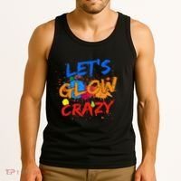 Let's Glow Crazy Glow Party 80s Retro Costume Party Lover Tank Top thumb 3