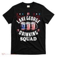lake george drinking squad 4th of july usa flag beer T-Shirt thumb 0