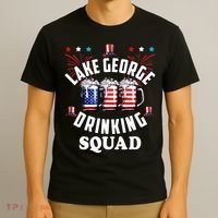 lake george drinking squad 4th of july usa flag beer T-Shirt thumb 3
