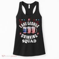 lake george drinking squad 4th of july usa flag beer Women's Tank Top thumb 0