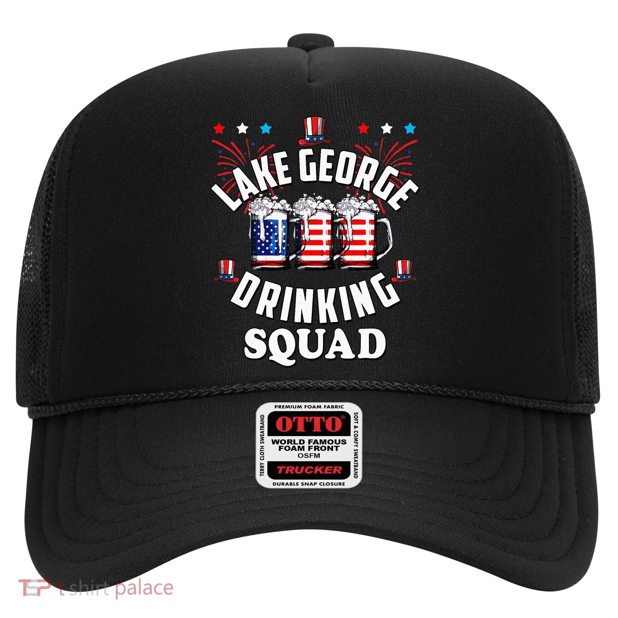 lake george drinking squad 4th of july usa flag beer Hat