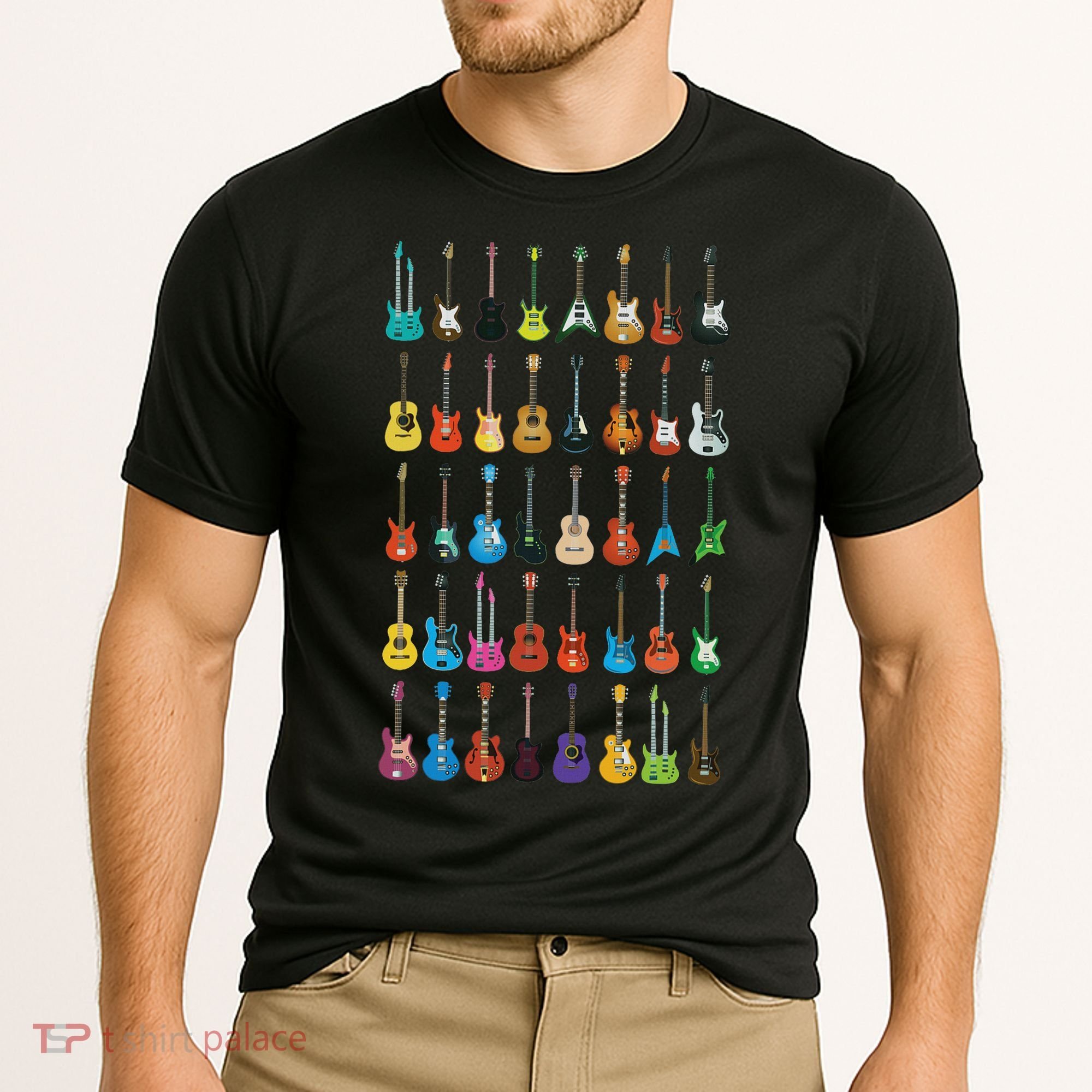 Love Guitar Different Guitars Music Lover Funny Gift Cooling Performance Crew T-Shirt