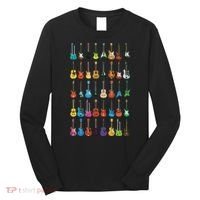 Love Guitar Different Guitars Music Lover Funny Gift Long Sleeve Shirt thumb 0