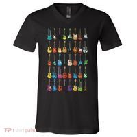 Love Guitar Different Guitars Music Lover Funny Gift V-Neck T-Shirt thumb 0