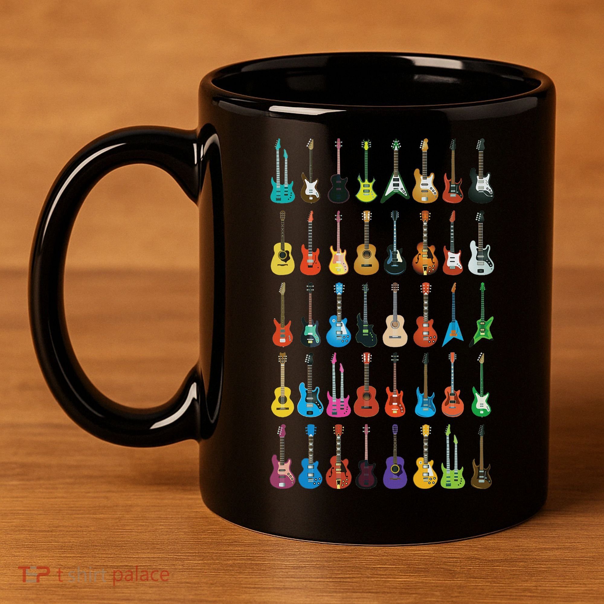 Love Guitar Different Guitars Music Lover Funny Gift 11oz C Handle Ceramic Mug
