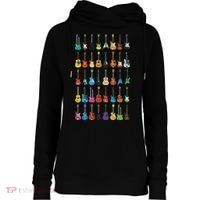 Love Guitar Different Guitars Music Lover Funny Gift Womens Funnel Neck Pullover Hood thumb 0