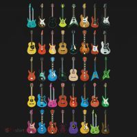 Love Guitar Different Guitars Music Lover Funny Gift Women's Hoodie thumb 2
