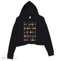 Love Guitar Different Guitars Music Lover Funny Gift Crop Fleece Hoodie thumb 0