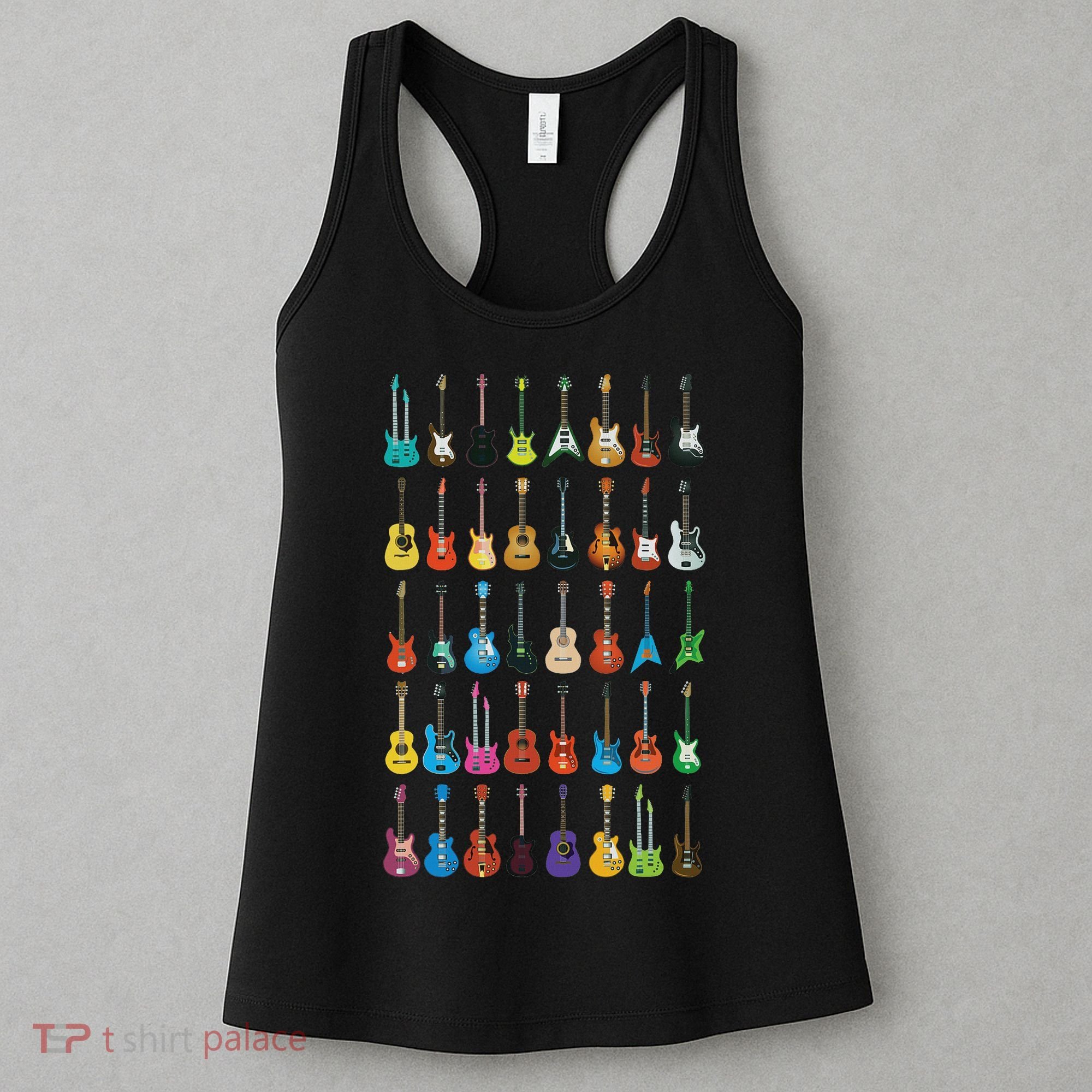 Love Guitar Different Guitars Music Lover Funny Gift Women's Tank Top