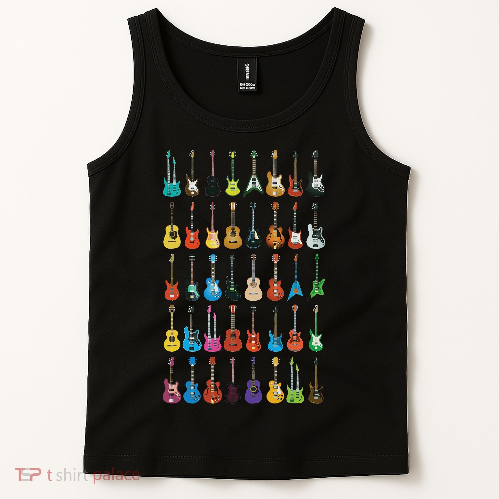 Love Guitar Different Guitars Music Lover Funny Gift Tank Top