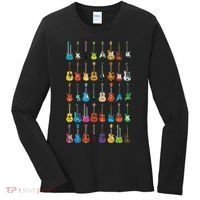 Love Guitar Different Guitars Music Lover Funny Gift Women's Long Sleeve Shirt thumb 0