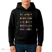 Love Guitar Different Guitars Music Lover Funny Gift Kids Hoodie thumb 4
