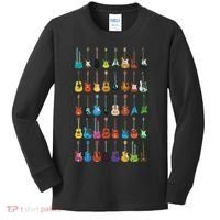 Love Guitar Different Guitars Music Lover Funny Gift Kids Long Sleeve Shirt thumb 0