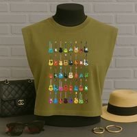Love Guitar Different Guitars Music Lover Funny Gift Garment-Dyed Women's Muscle Tee thumb 3