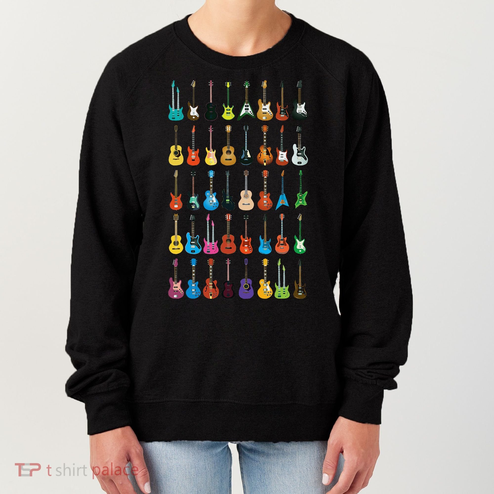 Love Guitar Different Guitars Music Lover Funny Gift Women's Sweatshirt