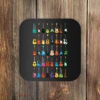 Love Guitar Different Guitars Music Lover Funny Gift Coaster thumb 0