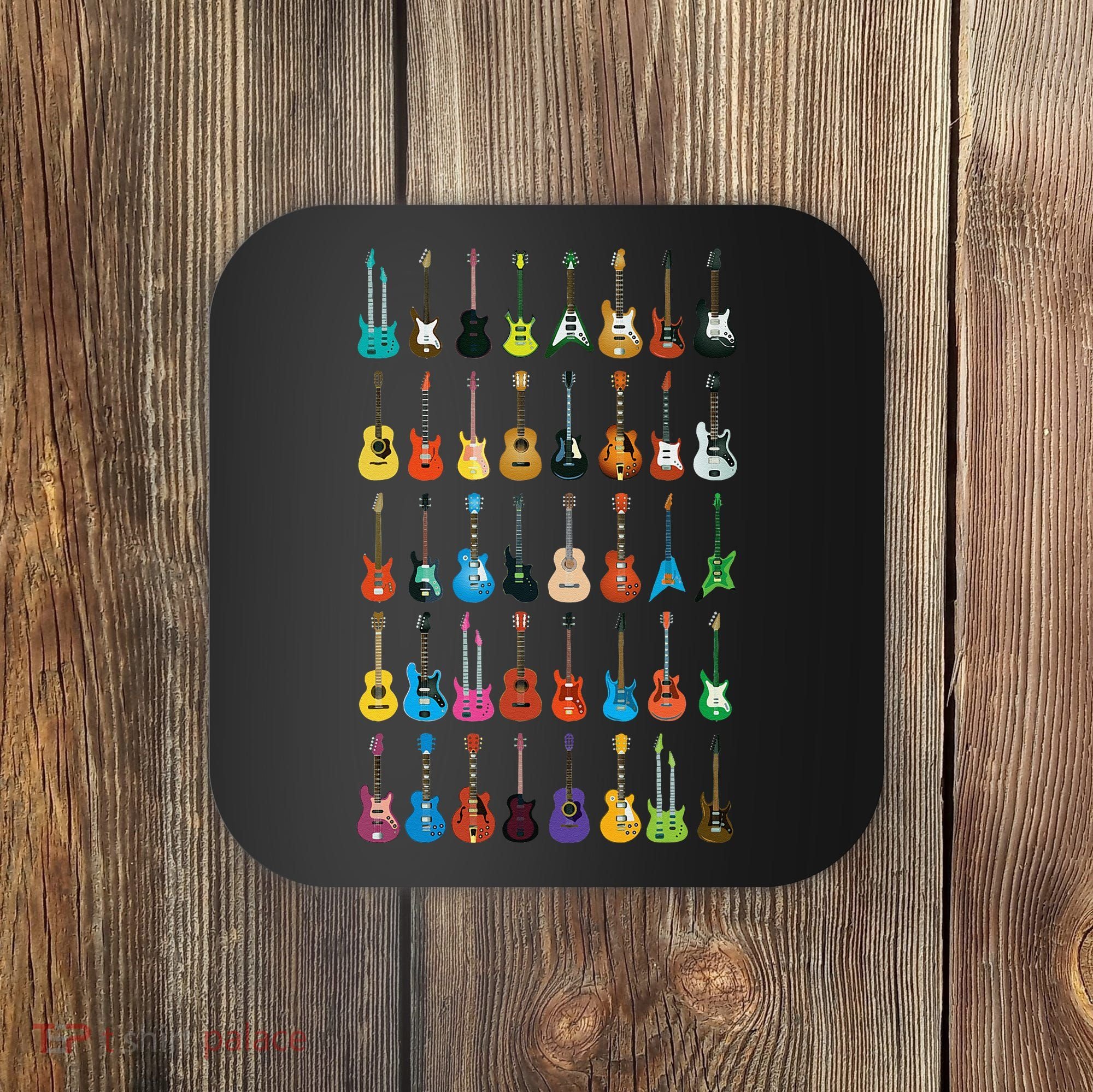 Love Guitar Different Guitars Music Lover Funny Gift Coaster