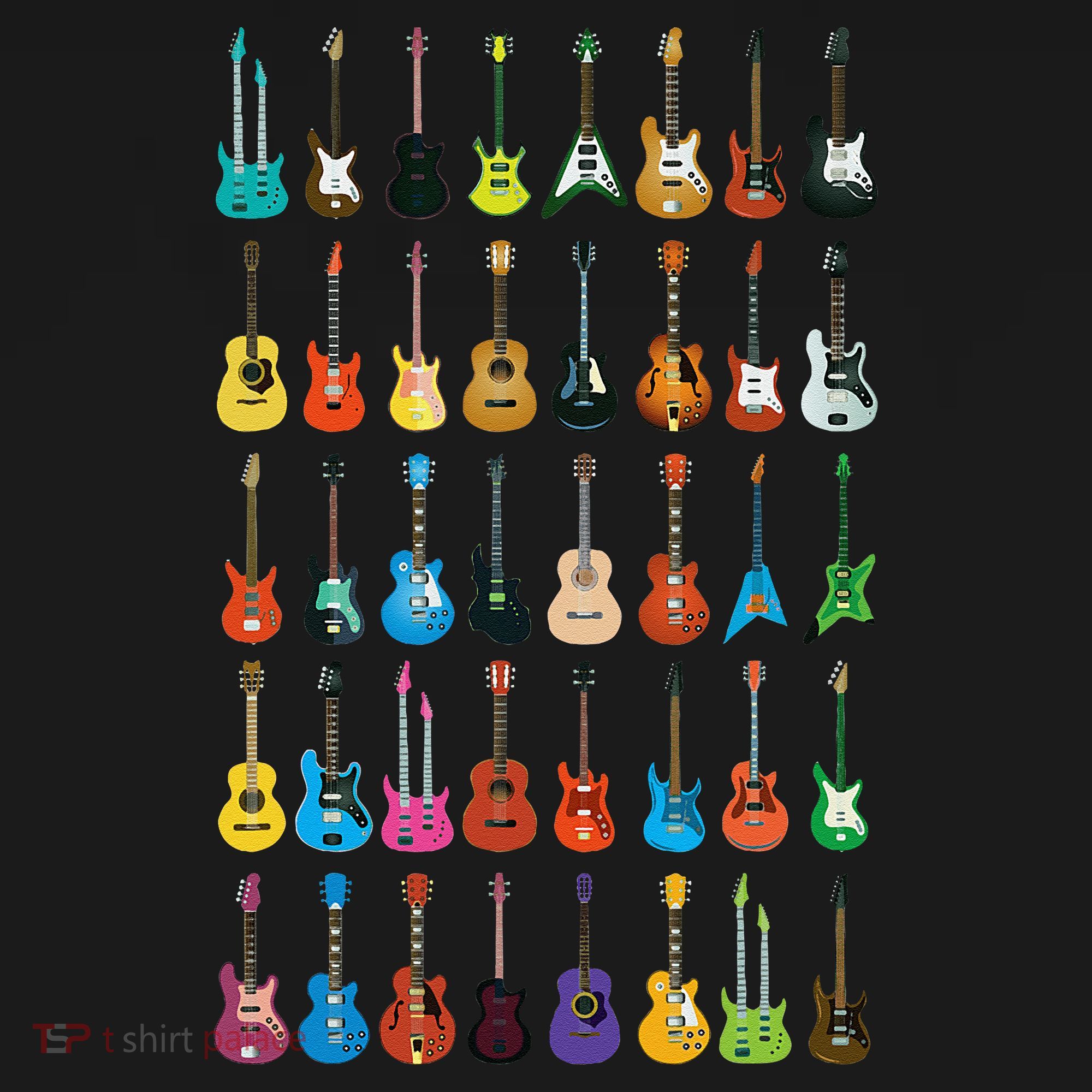 Love Guitar Different Guitars Music Lover Funny Gift Women's Hoodie