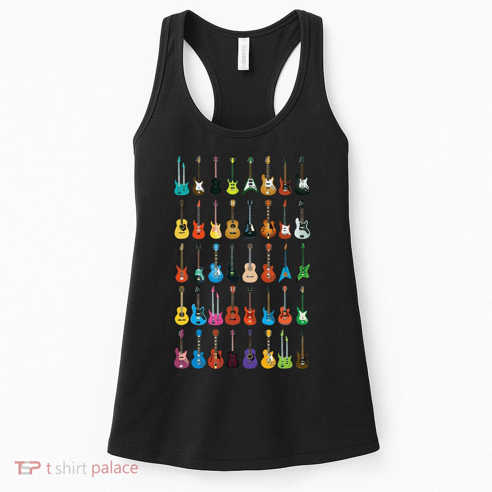 Love Guitar Different Guitars Music Lover Funny Gift Women's Tank Top