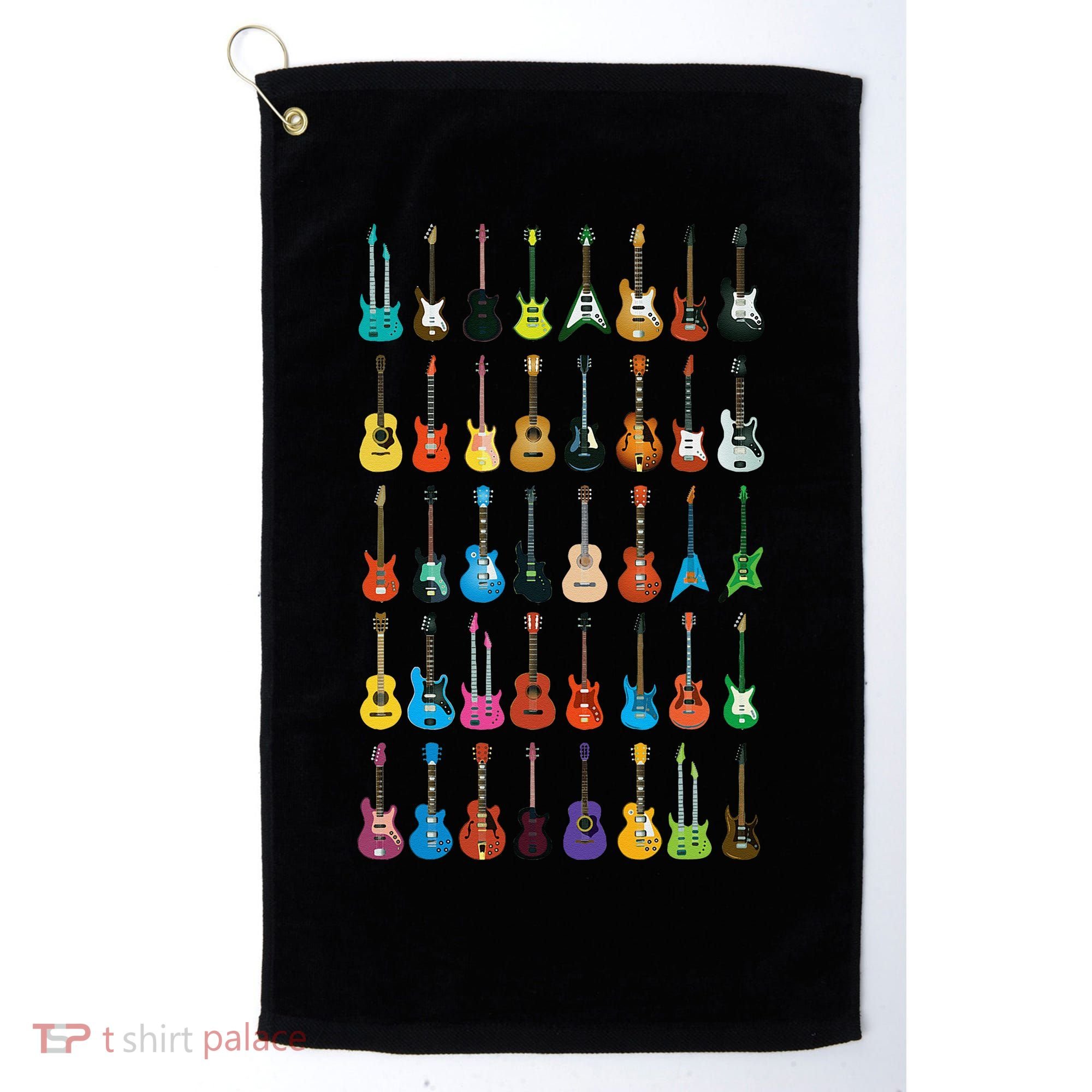 Love Guitar Different Guitars Music Lover Funny Gift Golf Towel