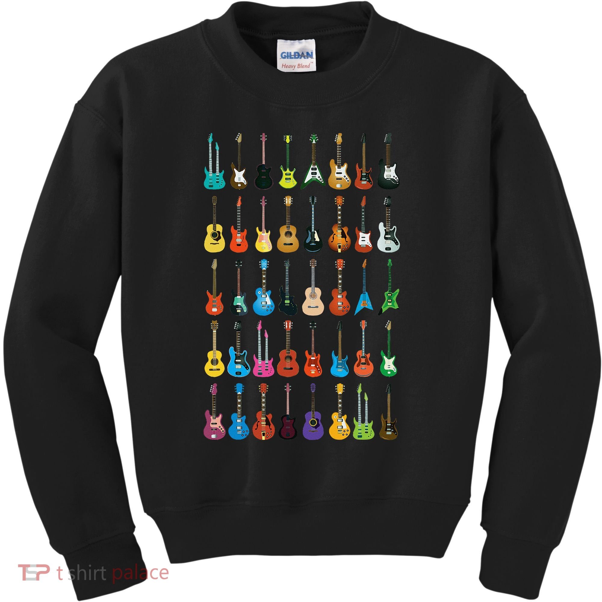 Love Guitar Different Guitars Music Lover Funny Gift Kids Sweatshirt