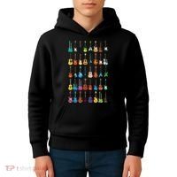 Love Guitar Different Guitars Music Lover Funny Gift Kids Hoodie thumb 4