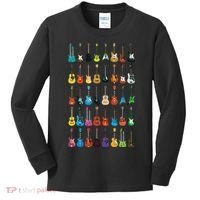 Love Guitar Different Guitars Music Lover Funny Gift Kids Long Sleeve Shirt thumb 0