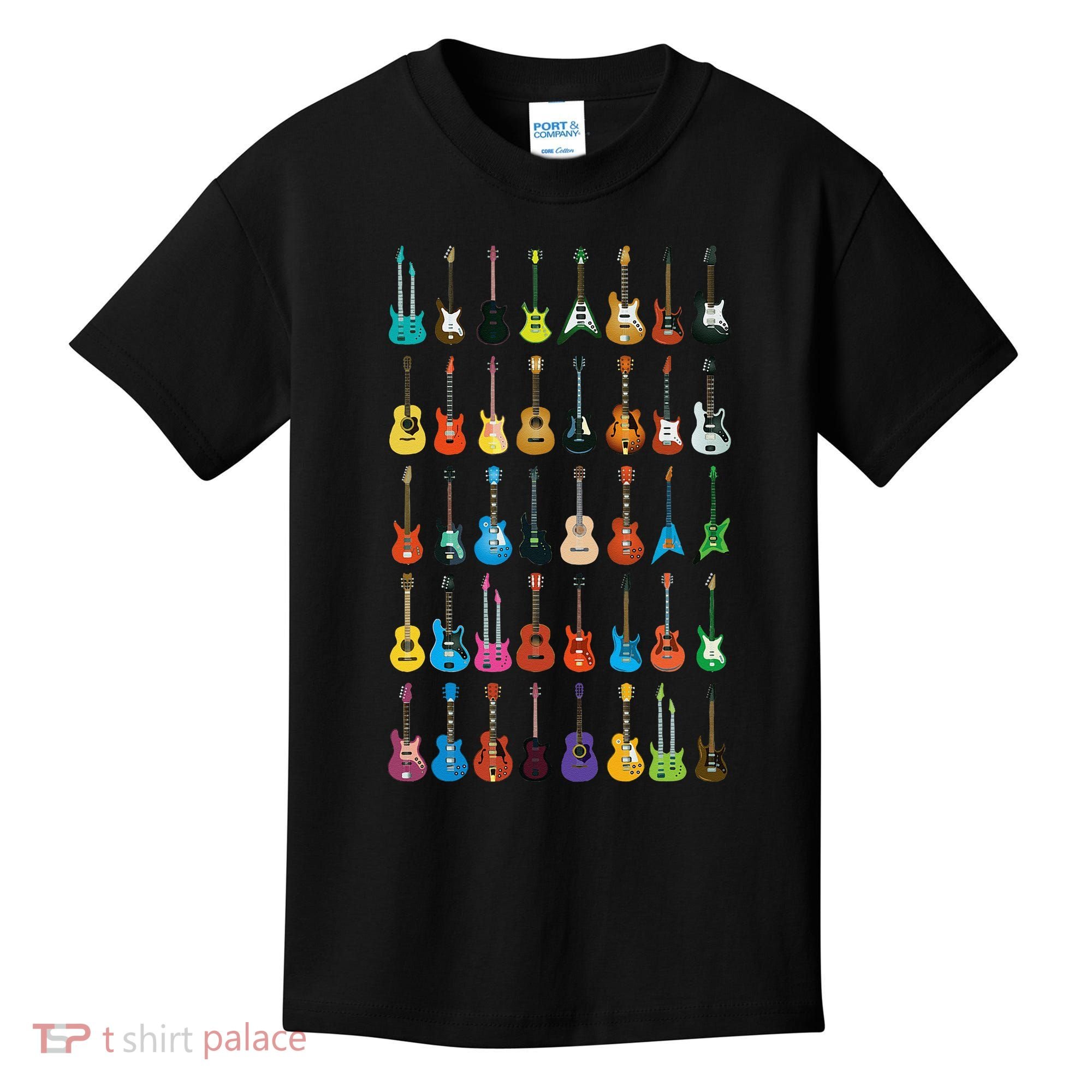 Love Guitar Different Guitars Music Lover Funny Gift Kids T-Shirt