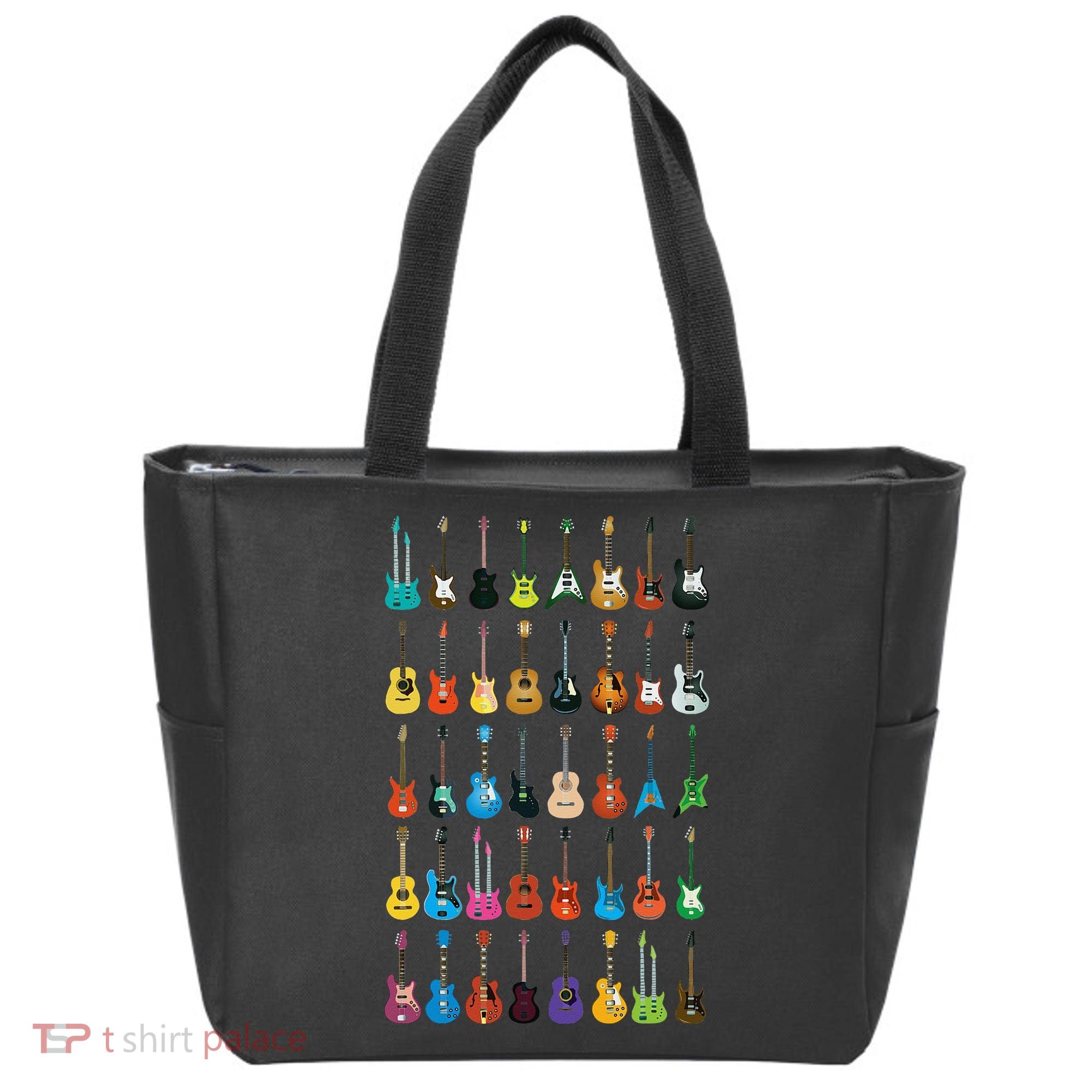 Love Guitar Different Guitars Music Lover Funny Gift Tote Bag