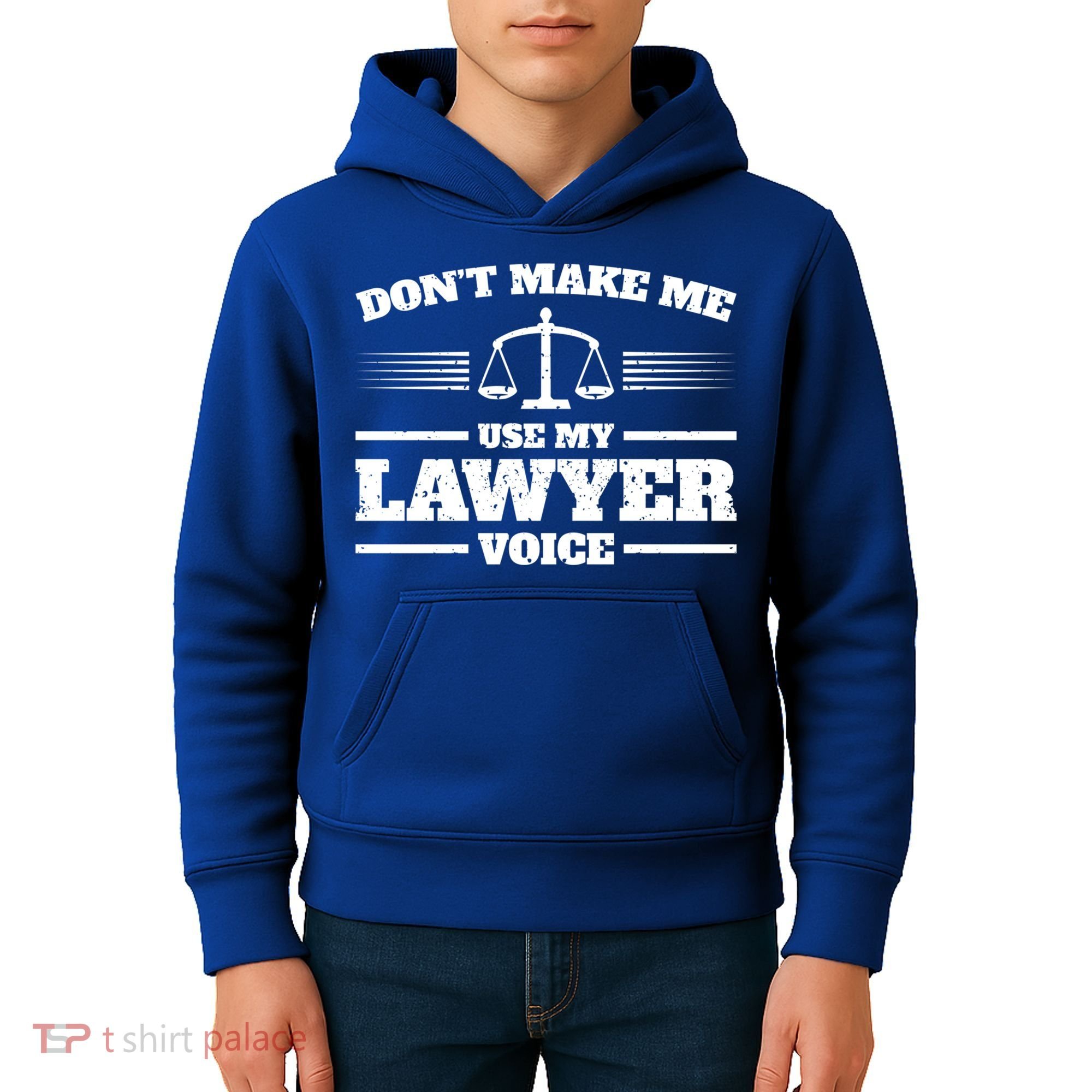 Lawyer Gift DonT Make Me Use My Lawyer Voice Gift Kids Hoodie