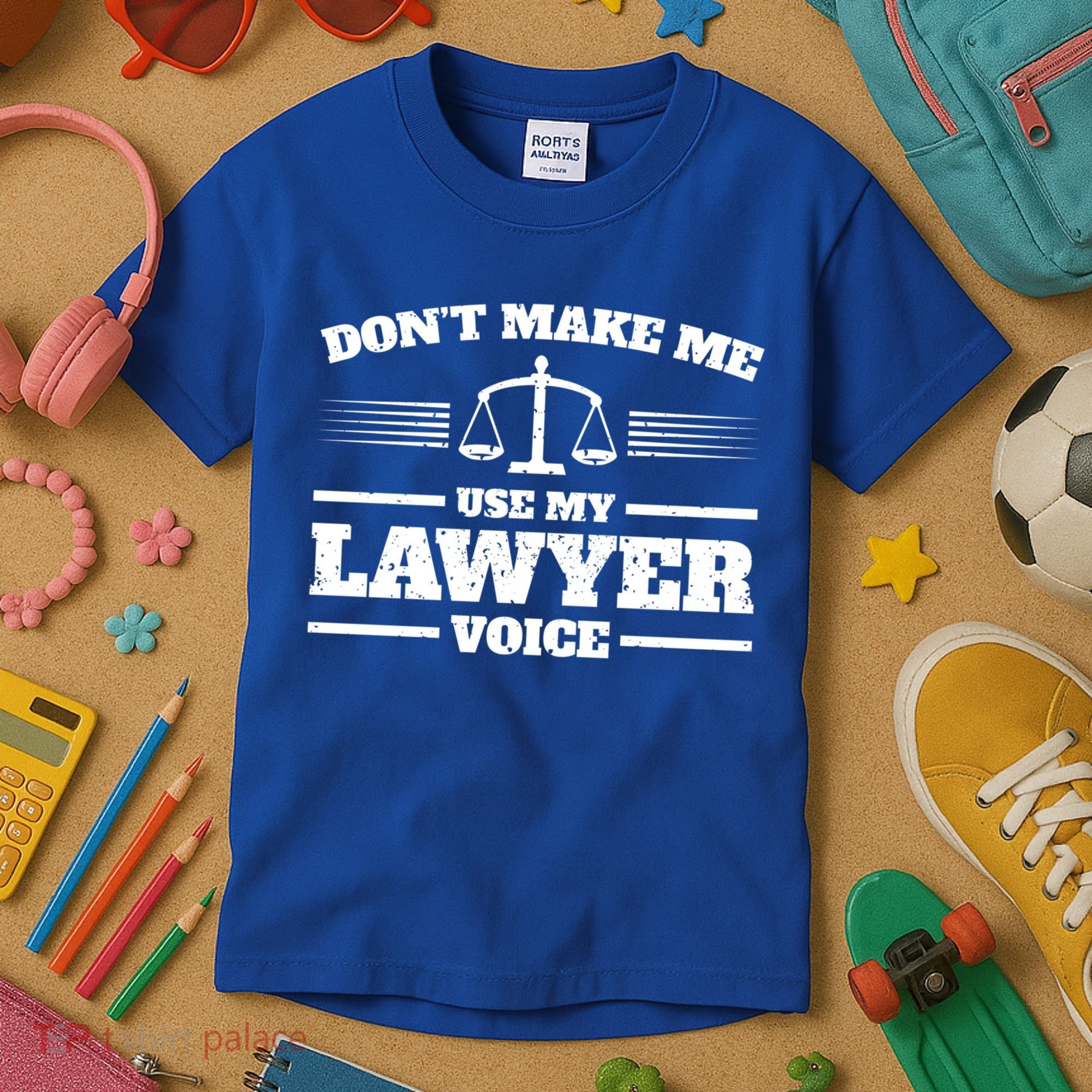 Lawyer Gift DonT Make Me Use My Lawyer Voice Gift Kids T-Shirt