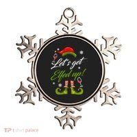 Let's Get Elfed Up Wine Drinking Christmas Ornament thumb 0