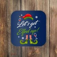 Let's Get Elfed Up Wine Drinking Christmas Coaster thumb 0