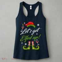 Let's Get Elfed Up Wine Drinking Christmas Women's Tank Top thumb 3