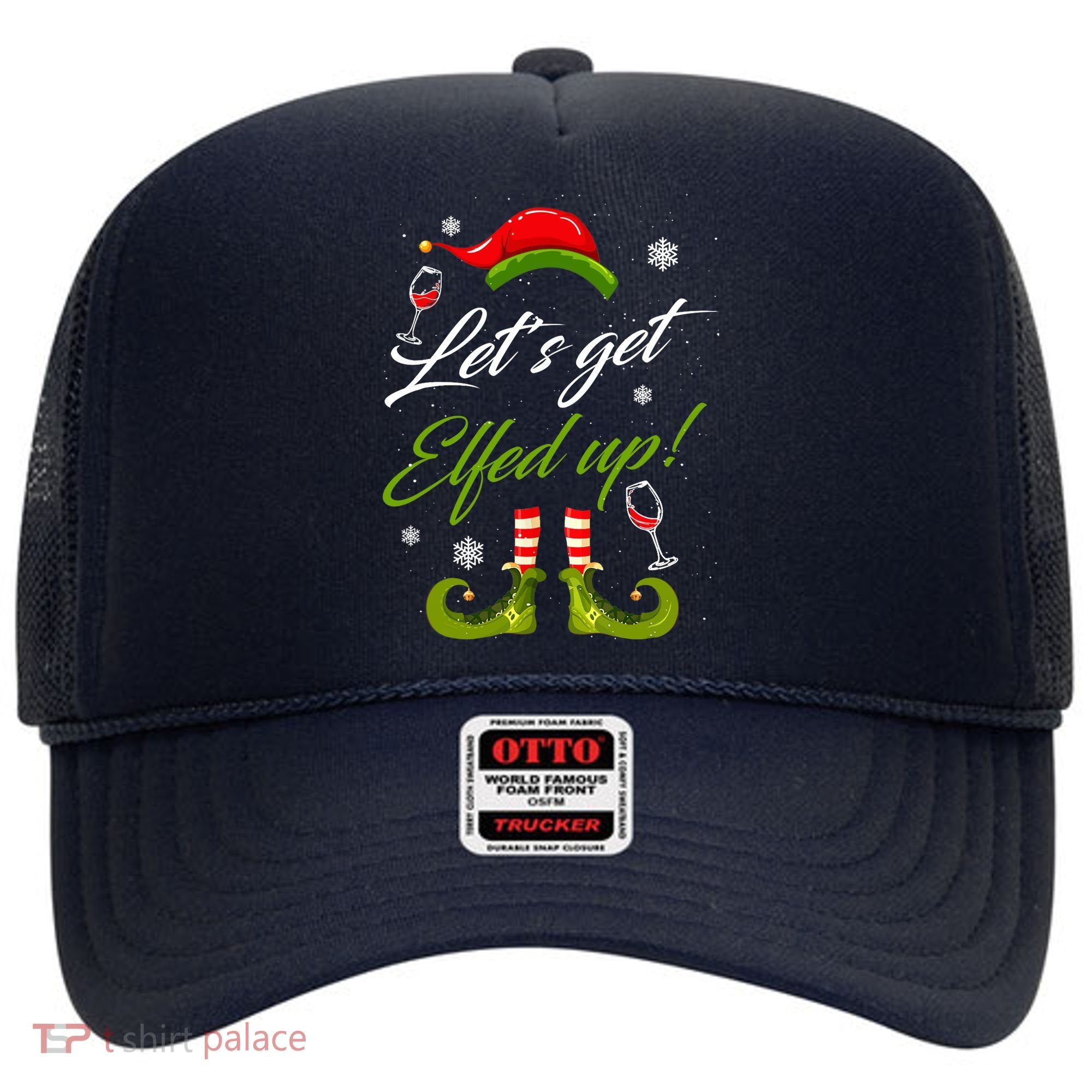 Let's Get Elfed Up Wine Drinking Christmas Hat