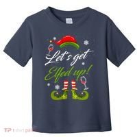 Let's Get Elfed Up Wine Drinking Christmas Toddler T-Shirt thumb 0