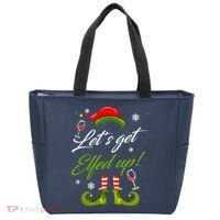Let's Get Elfed Up Wine Drinking Christmas Tote Bag thumb 0