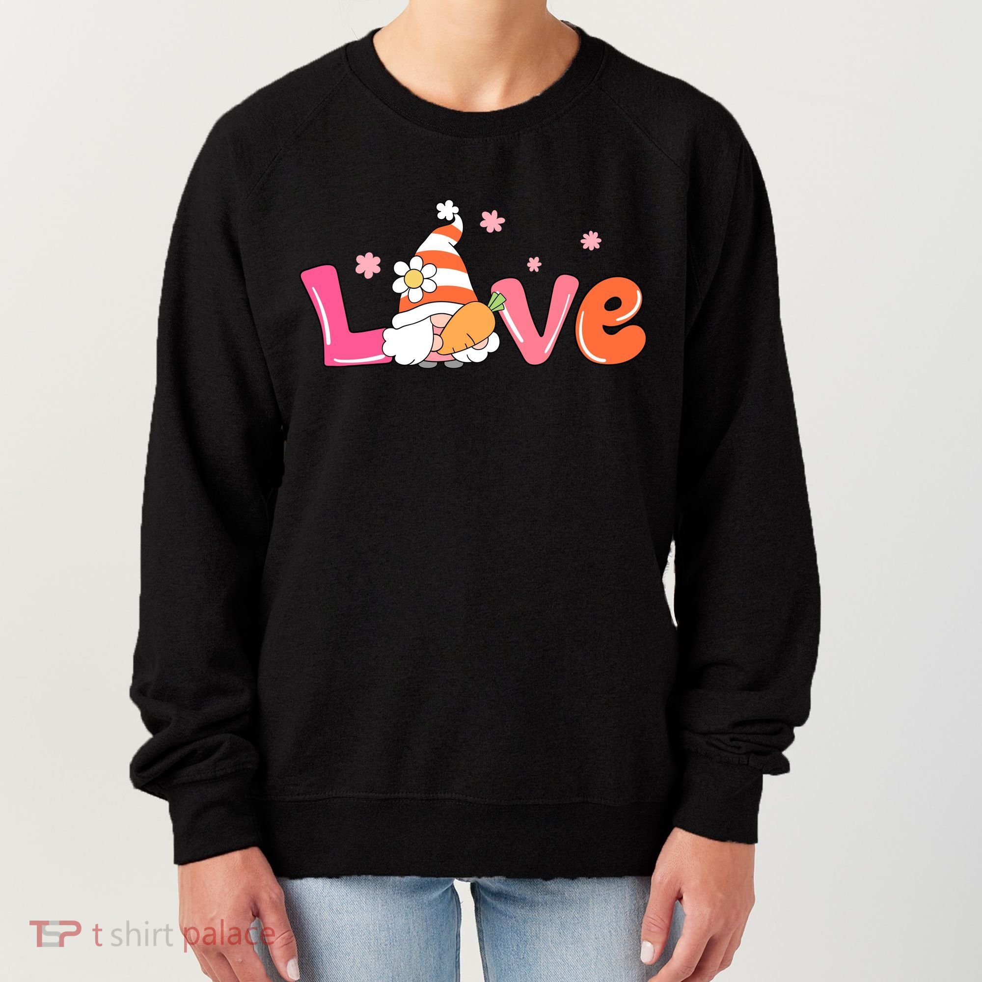 Love Gnome Easter Spring Cute Women's Sweatshirt